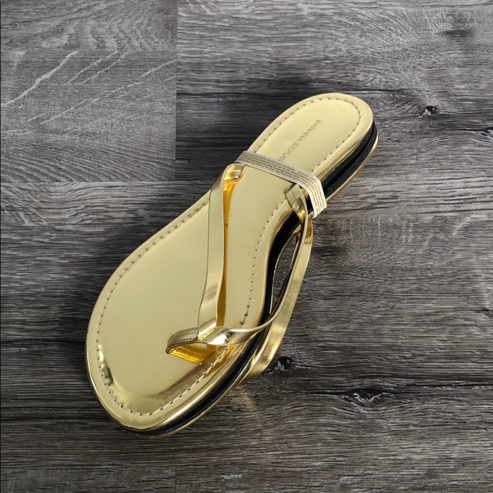 Never worn. Banana Republic Gold Sandals